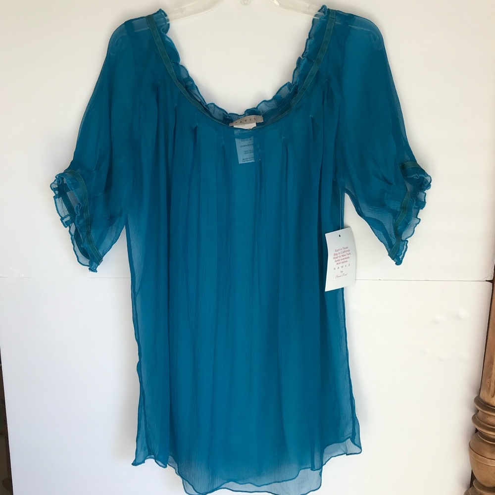 Women’s Blue Silk Top